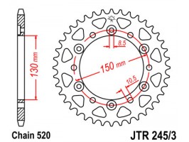 Зірка задня JT JTR245/3.43